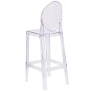 Flash Furniture OW-GHOSTBACK-29-GG Bar Stool w/ Oval Back & Plastic Seat, Transparent Crystal thumbnail 3