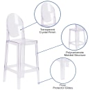 Flash Furniture OW-GHOSTBACK-29-GG Bar Stool w/ Oval Back & Plastic Seat, Transparent Crystal thumbnail 5