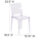 Flash Furniture OW-SQUAREBACK-18-GG Ghost Chair w/ Square Back - Polycarbonate, Transparent Crystal thumbnail 2