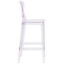 Flash Furniture OW-TEARBACK-29-GG Bar Stool w/ Tear Back & Plastic Seat, Transparent Crystal thumbnail 2