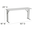 Flash Furniture RB-1860-GG Rectangular Folding Training Table w/ Granite White Plastic Top - 60"W x 18"D x 29"H thumbnail 2
