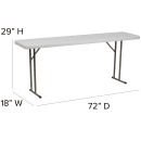 Flash Furniture RB-1872-GG Rectangular Folding Training Table w/ Granite White Plastic Top - 72"W x 18"D x 29"H thumbnail 2