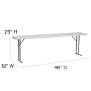Flash Furniture RB-1896-GG Rectangular Folding Training Table w/ Granite White Plastic Top - 96"W x 18"D x 29"H thumbnail 2