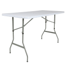 Flash Furniture RB-3050ADJ-GG Rectangular Folding Table w/ Granite White Plastic Top - 59 1/4"W x 29"D x 28" to 34"H thumbnail 3
