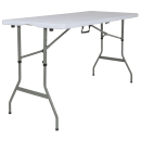 Flash Furniture RB-3050FH-ADJ-GG Rectangular Folding Table w/ Granite White Plastic Top - 60"W x 27 1/4"D x 28" to 34"H thumbnail 2
