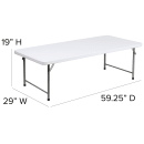 Flash Furniture RB-3060-KID-GG Rectangular Kid's Folding Table w/ Granite White Plastic Top - 59 1/4"W x 29"D x 19"H thumbnail 2