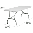 Flash Furniture RB-3072-GG Rectangular Folding Table w/ Granite White Plastic Top - 72"W x 30"D x 29"H thumbnail 2
