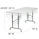 Flash Furniture RB-3072ADJ-GG Rectangular Folding Table w/ Granite White Plastic Top - 72"W x 30"D x 32"H thumbnail 2