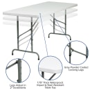 Flash Furniture RB-3072ADJ-GG Rectangular Folding Table w/ Granite White Plastic Top - 72"W x 30"D x 32"H thumbnail 6