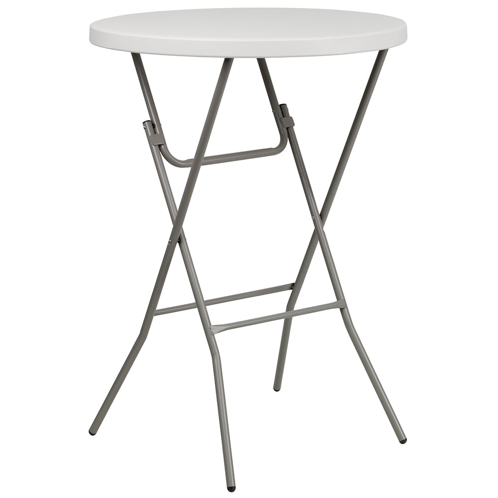 Flash Furniture RB-32RB-BAR-GW-GG 31 1/2" Round Folding Table w/ Granite White Plastic Top, 43 1/2"H