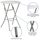 Flash Furniture RB-32RB-BAR-GW-GG 31 1/2" Round Folding Table w/ Granite White Plastic Top, 43 1/2"H thumbnail 5