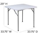 Flash Furniture RB-3434-GG 33 3/4" Square Folding Table w/ Granite White Plastic Top, 29"H thumbnail 2