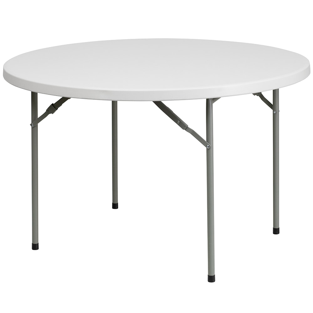 Flash Furniture RB-48R-GG 48" Round Folding Table w/ Granite White Plastic Top, 29"H