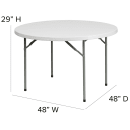 Flash Furniture RB-48R-GG 48" Round Folding Table w/ Granite White Plastic Top, 29"H thumbnail 2