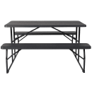 Flash Furniture RB-EBB-1470FD-GG 58.25" Folding Picnic Table w/ Charcoal Wood Grain Top, 28.25"H thumbnail 3