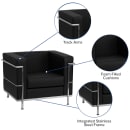 Flash Furniture ZB-REGAL-810-1-CHAIR-BK-GG Arm Chair - Black LeatherSoft Upholstery, Stainless Legs thumbnail 4