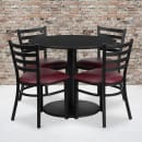 Flash Furniture RSRB1005-GG 36" Round Table & (4) Chair Set - Black Laminate Top, Cast Iron Base thumbnail 2