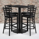 Flash Furniture RSRB1017-GG Bar Height Table w/ Black Laminate Top & (4) Stools - 42"W x 24"D x 42"H, Steel Base thumbnail 2