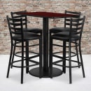 Flash Furniture RSRB1018-GG Bar Height Table w/ Mahogany Laminate Top & (4) Stools - 42"W x 24"D x 42"H, Steel Base thumbnail 2