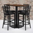Flash Furniture RSRB1020-GG Bar Height Table w/ Walnut Laminate Top & (4) Stools - 42"W x 24"D x 42"H, Steel Base thumbnail 2