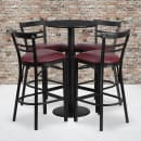 Flash Furniture RSRB1037-GG 24" Round Bar Height Table w/ (4) Bar Stool Set - Black Laminate Top, Steel Base thumbnail 2