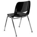 Flash Furniture RUT-14-BK-CHR-GG Stacking Student Shell Chair - Black Plastic Seat, Chrome Frame thumbnail 4