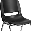 Flash Furniture RUT-14-BK-CHR-GG Stacking Student Shell Chair - Black Plastic Seat, Chrome Frame thumbnail 7