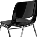 Flash Furniture RUT-14-BK-CHR-GG Stacking Student Shell Chair - Black Plastic Seat, Chrome Frame thumbnail 8