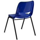 Flash Furniture RUT-14-NVY-BLACK-GG Stacking Student Shell Chair - Navy Blue Plastic Seat, Black Metal Frame thumbnail 4