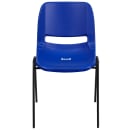 Flash Furniture RUT-14-NVY-BLACK-GG Stacking Student Shell Chair - Navy Blue Plastic Seat, Black Metal Frame thumbnail 5