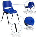 Flash Furniture RUT-14-NVY-BLACK-GG Stacking Student Shell Chair - Navy Blue Plastic Seat, Black Metal Frame thumbnail 6