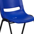 Flash Furniture RUT-14-NVY-BLACK-GG Stacking Student Shell Chair - Navy Blue Plastic Seat, Black Metal Frame thumbnail 7