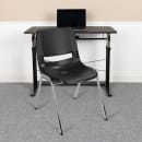 Flash Furniture RUT-16-BK-CHR-GG Stacking Student Shell Chair - Black Plastic Seat, Chrome Frame thumbnail 9
