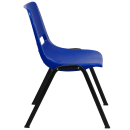 Flash Furniture RUT-16-NVY-BLACK-GG Stacking Student Shell Chair - Navy Blue Plastic Seat, Black Metal Frame thumbnail 3