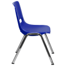 Flash Furniture RUT-16-NVY-CHR-GG Stacking Student Shell Chair - Navy Blue Plastic Seat, Chrome Frame thumbnail 3