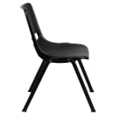 Flash Furniture RUT-16-PDR-BLACK-GG Stacking Student Shell Chair - Black Plastic Seat, Black Metal Frame thumbnail 3