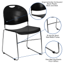 Flash Furniture RUT-188-BK-CHR-GG Stacking Chair w/ Black Polypropylene Seat & Chrome Frame thumbnail 6