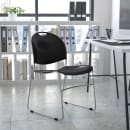 Flash Furniture RUT-188-BK-CHR-GG Stacking Chair w/ Black Polypropylene Seat & Chrome Frame thumbnail 9