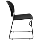 Flash Furniture RUT-188-BK-GG Stacking Chair w/ Black Polypropylene Seat & Black Metal Frame thumbnail 3