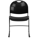 Flash Furniture RUT-188-BK-GG Stacking Chair w/ Black Polypropylene Seat & Black Metal Frame thumbnail 5
