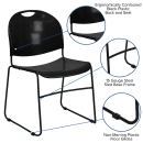 Flash Furniture RUT-188-BK-GG Stacking Chair w/ Black Polypropylene Seat & Black Metal Frame thumbnail 6