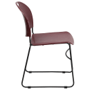 Flash Furniture RUT-188-BY-GG Compact Stacking Chair w/ Burgundy Plastic Seat & Back - Metal Frame, Black thumbnail 3