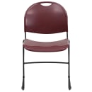 Flash Furniture RUT-188-BY-GG Compact Stacking Chair w/ Burgundy Plastic Seat & Back - Metal Frame, Black thumbnail 5