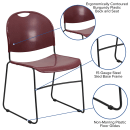 Flash Furniture RUT-188-BY-GG Compact Stacking Chair w/ Burgundy Plastic Seat & Back - Metal Frame, Black thumbnail 6