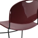 Flash Furniture RUT-188-BY-GG Compact Stacking Chair w/ Burgundy Plastic Seat & Back - Metal Frame, Black thumbnail 8