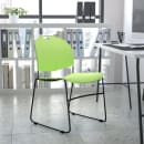 Flash Furniture RUT-188-GN-GG Stacking Chair w/ Green Plastic Back & Seat - Metal Sled Frame, Black thumbnail 11