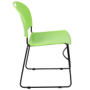 Flash Furniture RUT-188-GN-GG Stacking Chair w/ Green Plastic Back & Seat - Metal Sled Frame, Black thumbnail 3