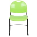 Flash Furniture RUT-188-GN-GG Stacking Chair w/ Green Plastic Back & Seat - Metal Sled Frame, Black thumbnail 5