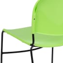 Flash Furniture RUT-188-GN-GG Stacking Chair w/ Green Plastic Back & Seat - Metal Sled Frame, Black thumbnail 8