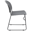 Flash Furniture RUT-188-GY-GG Compact Stacking Chair w/ Gray Plastic Back & Seat - Metal Frame, Black thumbnail 3